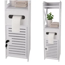 Kupaonski ormarić s bravom WELLS / Bijela