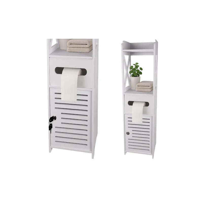 Kupaonski ormarić s bravom WELLS / Bijela