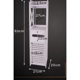 Kupaonski ormarić s bravom WELLS / Bijela