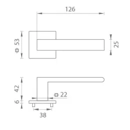Rozetna kvaka GUAM / Crna mat