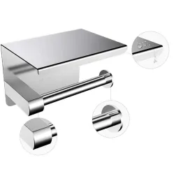 Držač za toaletni papir s policom BROS / Nehrđajući čelik