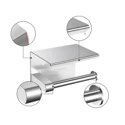 Držač za toaletni papir s policom BROS / Nehrđajući čelik