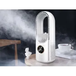 LED ventilator s ovlaživačem zraka TOWER s RGB svjetlom / Bijeli