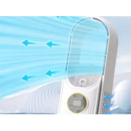 LED ventilator s ovlaživačem zraka TOWER s RGB svjetlom / Bijeli