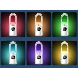 LED ventilator s ovlaživačem zraka TOWER s RGB svjetlom / Bijeli