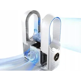 LED ventilator s ovlaživačem zraka TOWER s RGB svjetlom / Bijeli