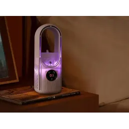 LED ventilator s ovlaživačem zraka TOWER s RGB svjetlom / Bijeli