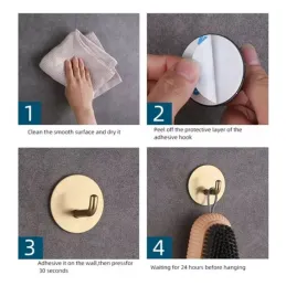 Samoljepljiva vješalica CONGO / Zlatna brušena