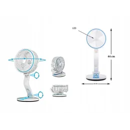 Sklopivi ventilator sa stolnom LED lampom FAN / Plava