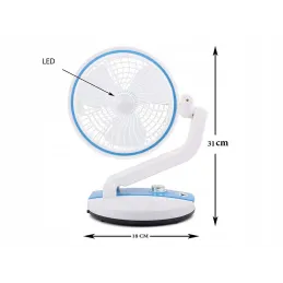 Sklopivi ventilator sa stolnom LED lampom FAN / Plava