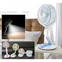 Sklopivi ventilator sa stolnom LED lampom FAN / Plava