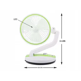 Sklopivi ventilator sa stolnom LED lampom FAN / Zelena