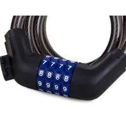 Kodirana brava za bicikl LOCK 1000 mm / Crna