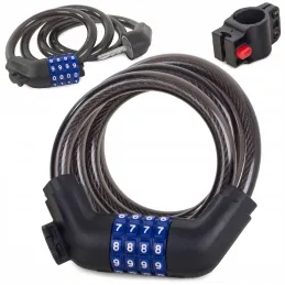 Kodirana brava za bicikl LOCK 1000 mm / Crna