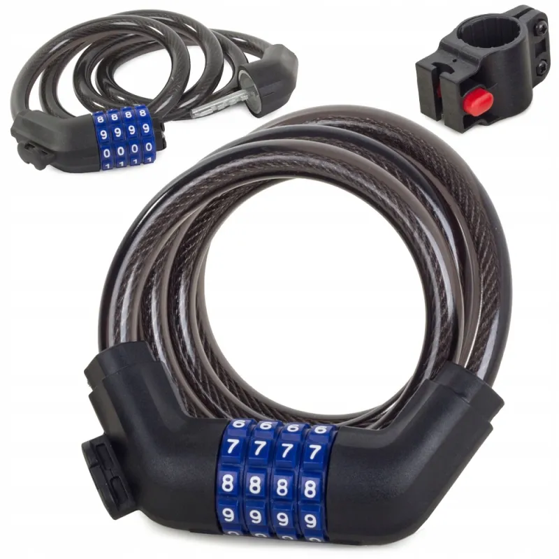 Kodirana brava za bicikl LOCK 1000 mm / Crna