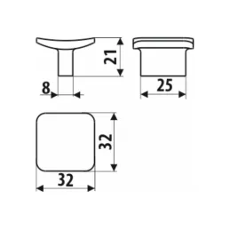 Ručka knopka PERLA / Bijela mat