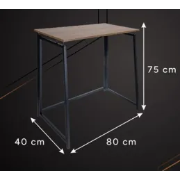 Sklopivi uredski stol VITTO 800 x 400 / Crni - smeđe drvo