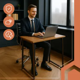 Sklopivi uredski stol VITTO 800 x 400 / Crni - smeđe drvo