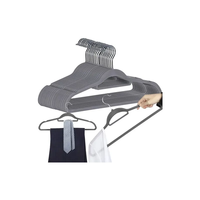 Set od 20 kom vješalica s ramenima / Siva