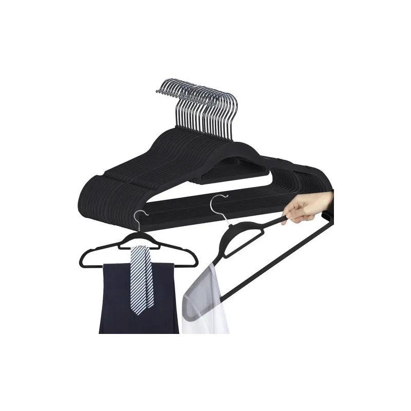 Set od 20 komada vješalica za odjeću / Crna