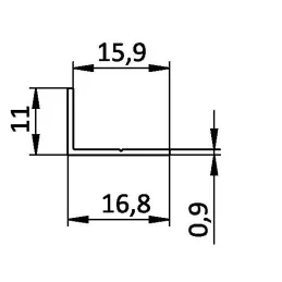 Završna letvica MAXX "L" / Crna mat