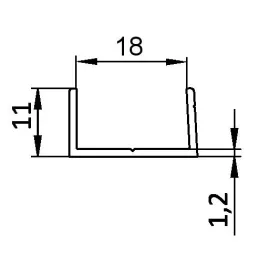 Završna letvica MAXX "C-18mm" / Crna mat