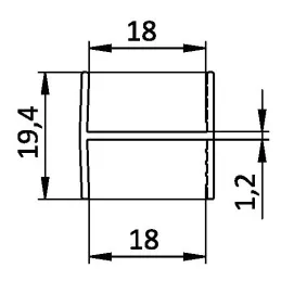 Spojna letvica MAXX "H-18" / Crna mat