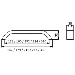 Ručka TOLEDO / Nehrđajući čelik