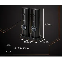 Set od 2 električna keramička mlinca za sol i papar / Crna mat