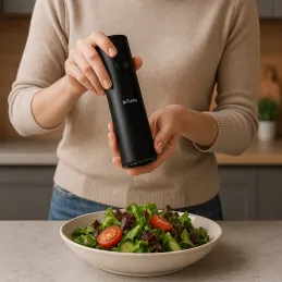 Set od 2 električna keramička mlinca za sol i papar / Crna mat