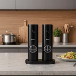 Set od 2 električna keramička mlinca za sol i papar / Crna mat
