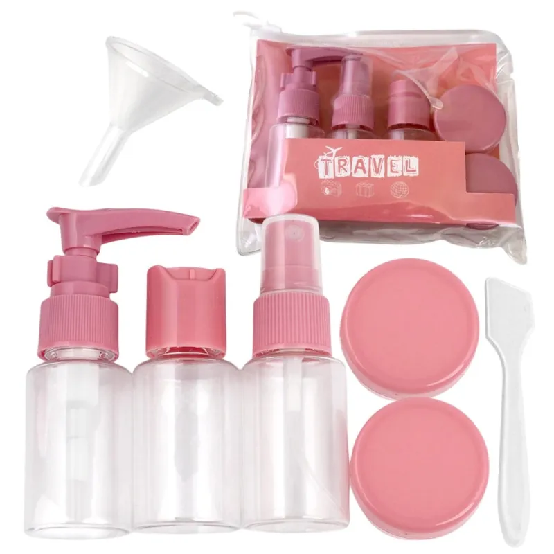 Putni set posudica i bočica za kozmetiku HOLIDAY / Ružičasta