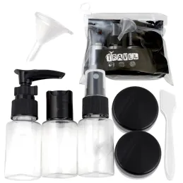 Putni set posudica i bočica za kozmetiku HOLIDAY / Crni