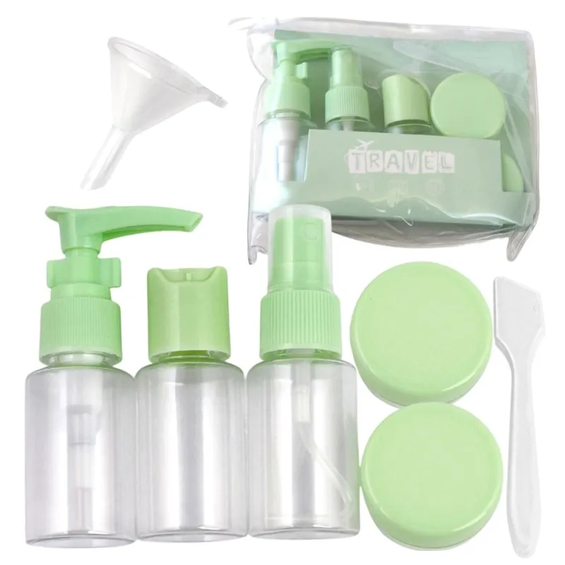 Putni set posudica i bočica za kozmetiku HOLIDAY / Zelena