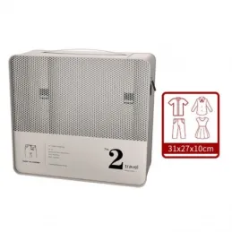 7-dijelni set za putovanja za odjeću i kozmetiku TRAVEL LUX / Bijeli