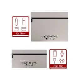 7-dijelni set za putovanja za odjeću i kozmetiku TRAVEL LUX / Bijeli