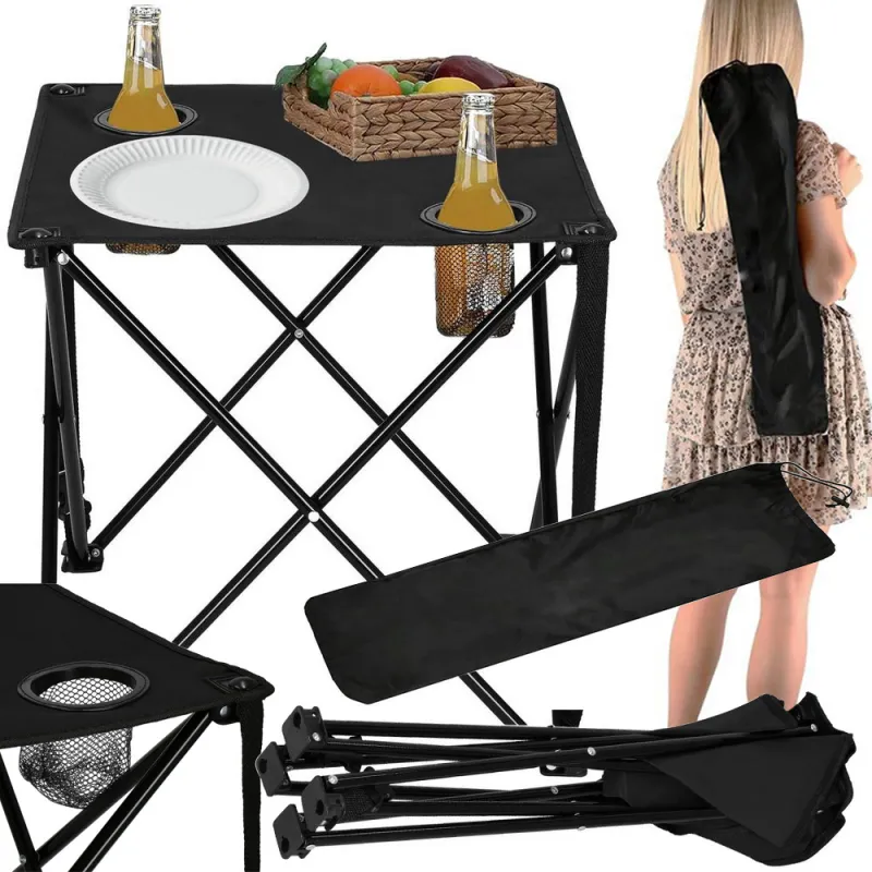 Sklopivi kamping stol KEMP / Crni