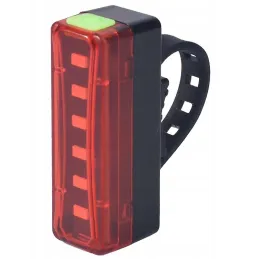 Vodootporno i punjivo LED stražnje svjetlo za bicikl BRAKE / Crno-crvena