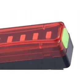Vodootporno i punjivo LED stražnje svjetlo za bicikl BRAKE / Crno-crvena