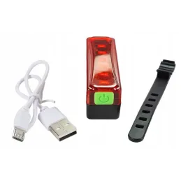 Vodootporno i punjivo LED stražnje svjetlo za bicikl BRAKE / Crno-crvena