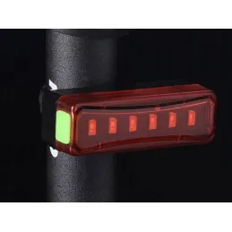 Vodootporno i punjivo LED stražnje svjetlo za bicikl BRAKE / Crno-crvena