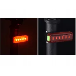 Vodootporno i punjivo LED stražnje svjetlo za bicikl BRAKE / Crno-crvena