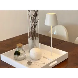 Dekorativna stolna lampa s dodirnim uključivanjem i zatamnjivanjem ZEUS / Bijela