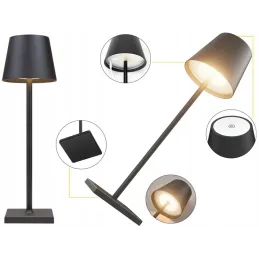 Ukrasna stolna lampa s dodirnim paljenjem i zatamnjivanjem ZEUS / Crna