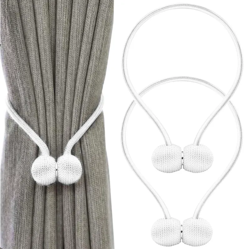 Set 2 kom - Ukrasne magnetske kopče za zavjese PINS / Bijela
