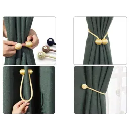 Set 2 komada - Dekorativne magnetske kopče za zavjese PINS / Zlatna