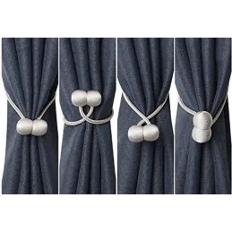 Set 2 kom - Dekorativne magnetske kopče za zavjese PINS / Srebrna