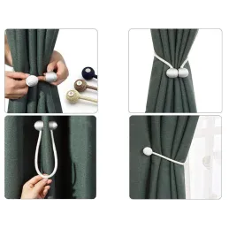 Set 2 kom - Dekorativne magnetske kopče za zavjese PINS / Srebrna