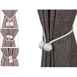 Set 2 kom - Dekorativne magnetske kopče za zavjese PINS / Srebrna