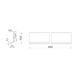 Profil ručke za vrata OLYMP - L / Aluminij